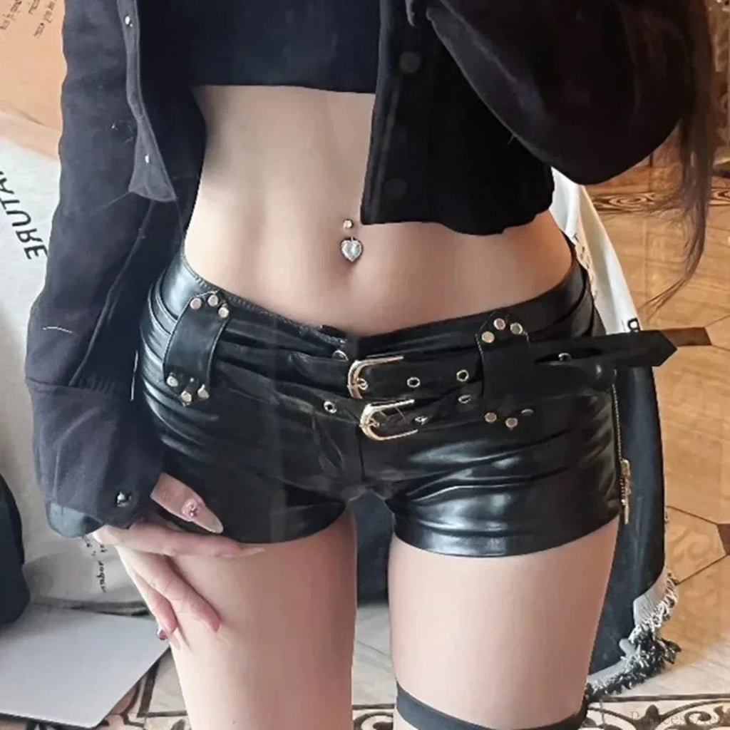 Side Zipper Splicing Ultra Short