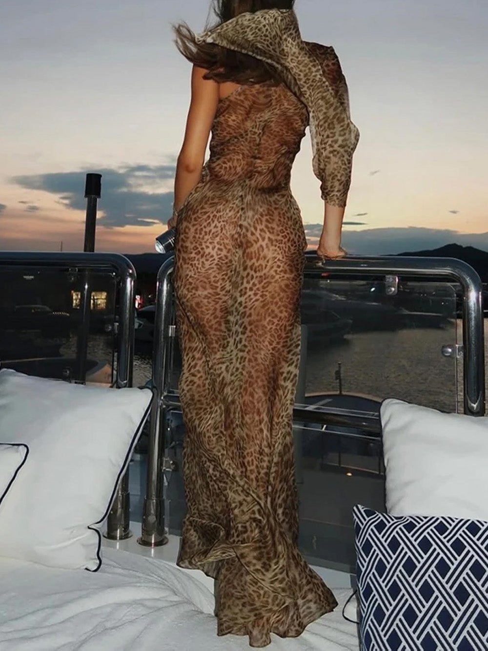 Sienna Leopard One-Shoulder Maxi Dress