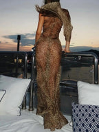 Sienna Leopard One-Shoulder Maxi Dress