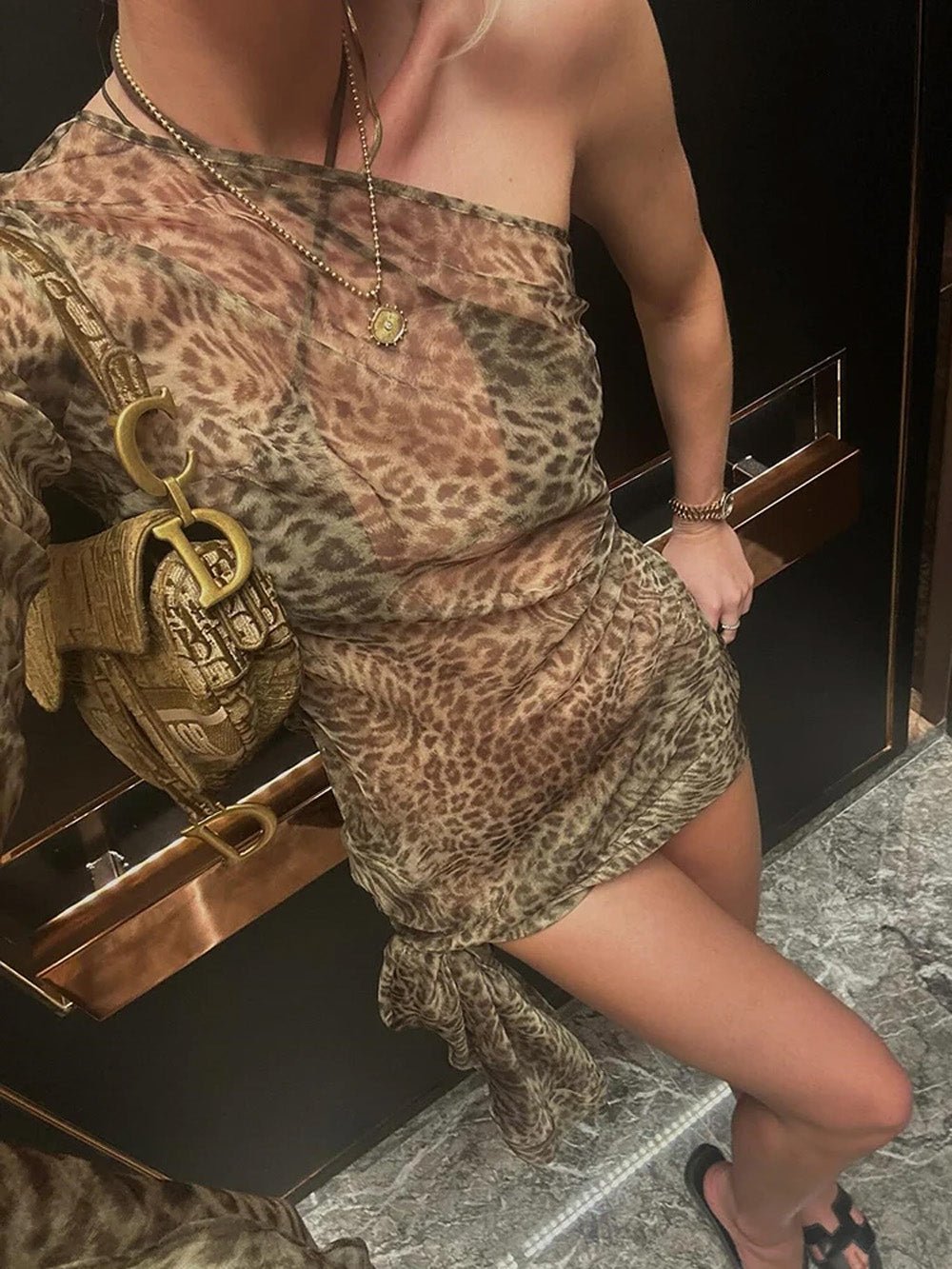 Sienna Leopard One-Shoulder Maxi Dress