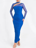 Sienna Mesh Ruched Maxi Dress