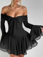 Sienna Off-Shoulder Flare Mini Dress