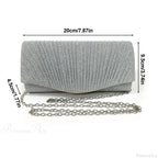 Silver Glitter Evening Clutch Wristlet