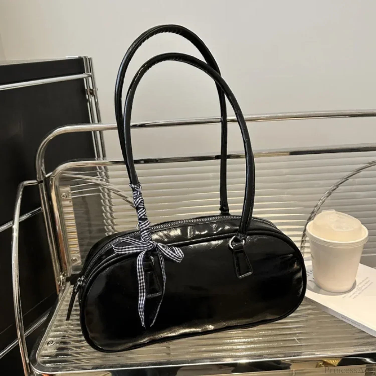 Silver Pillow Crossbody Shoulder Bag