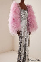 Silver Sequin Sunflower Halter Bodycon Party Dress