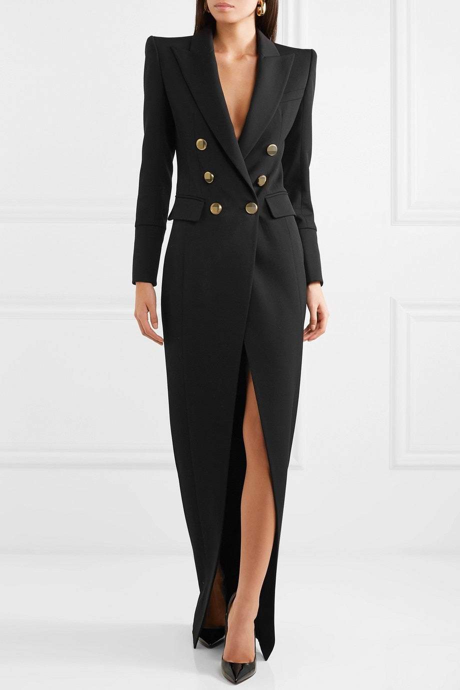 Julia Minimalist Maxi Blazer Dress Elevated Occasion Wear