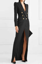 Julia Minimalist Maxi Blazer Dress Elevated Occasion Wear