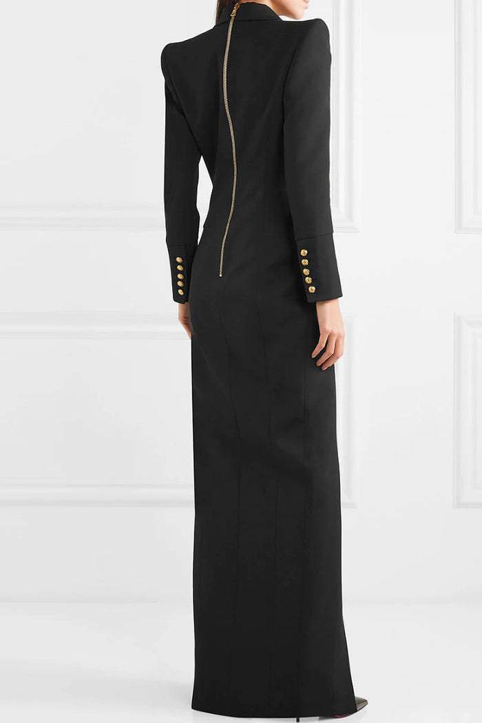 Julia Minimalist Maxi Blazer Dress Elevated Occasion Wear