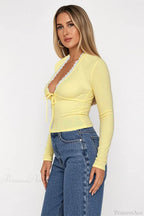 Simple Button Detail Long Sleeve Tee
