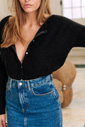 Simple Button Round Neck Knit Cardigan