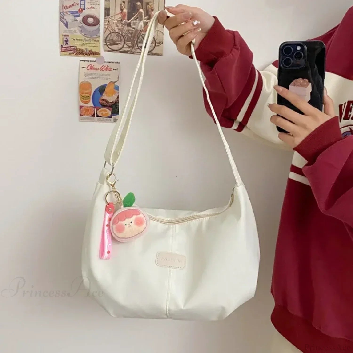 Simple College Style Nylon Large Crossbody