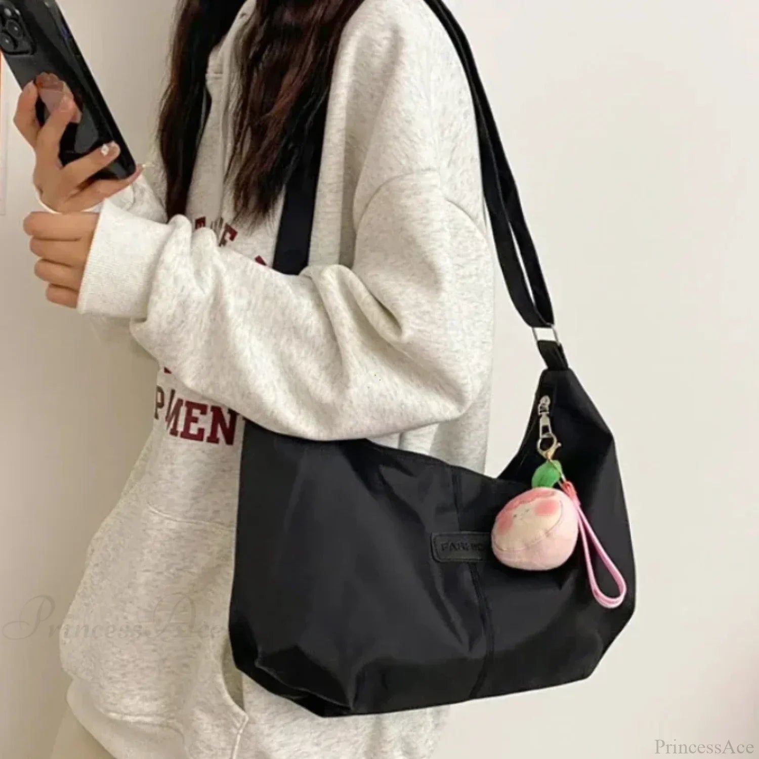 Simple College Style Nylon Large Crossbody