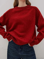 Simple Colorful Dot Wool Pullover Sweater