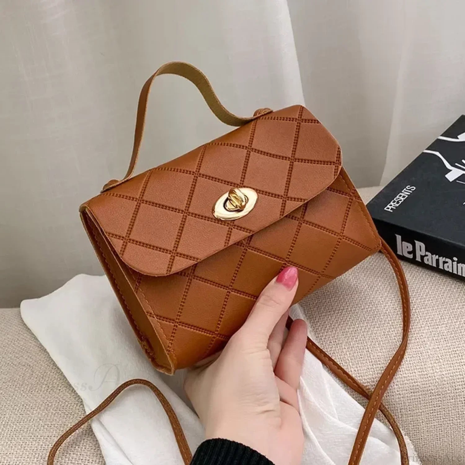 Simple PU Leather Mobile Phone Coin Crossbody Handbag