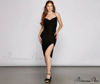 Simply Stunning Cowl Charming Neck Midi Dress