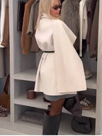 Single Buckle Woolen Irregular Coat