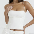 Skinny Corset Spaghetti Strap Crop Top