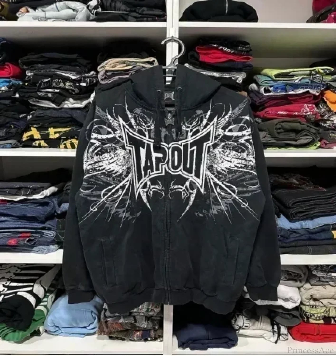 Skull Print Hooded Sweatshirt