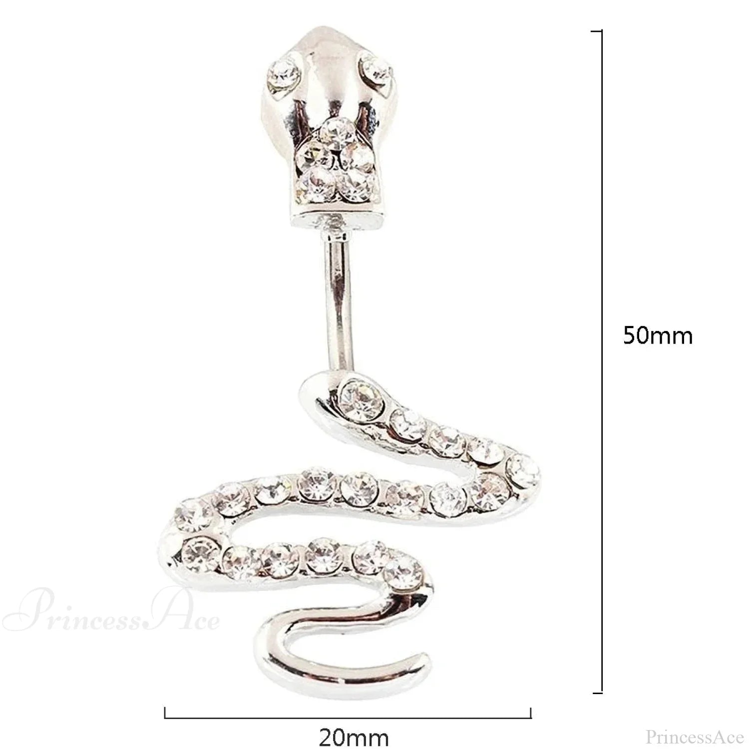 Skull Serpent Dangle Dark Belly Ring