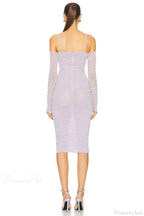 Sleeveless Halter Mesh Evening Party Dress