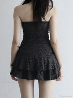 Sleeveless Mesh Cocktail M Dress