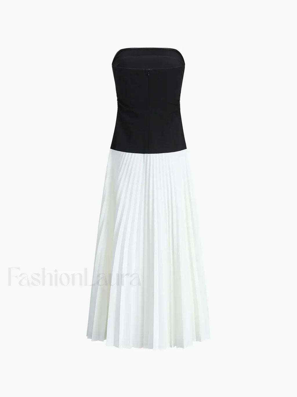 White Sleeveless Pleated Long Dress