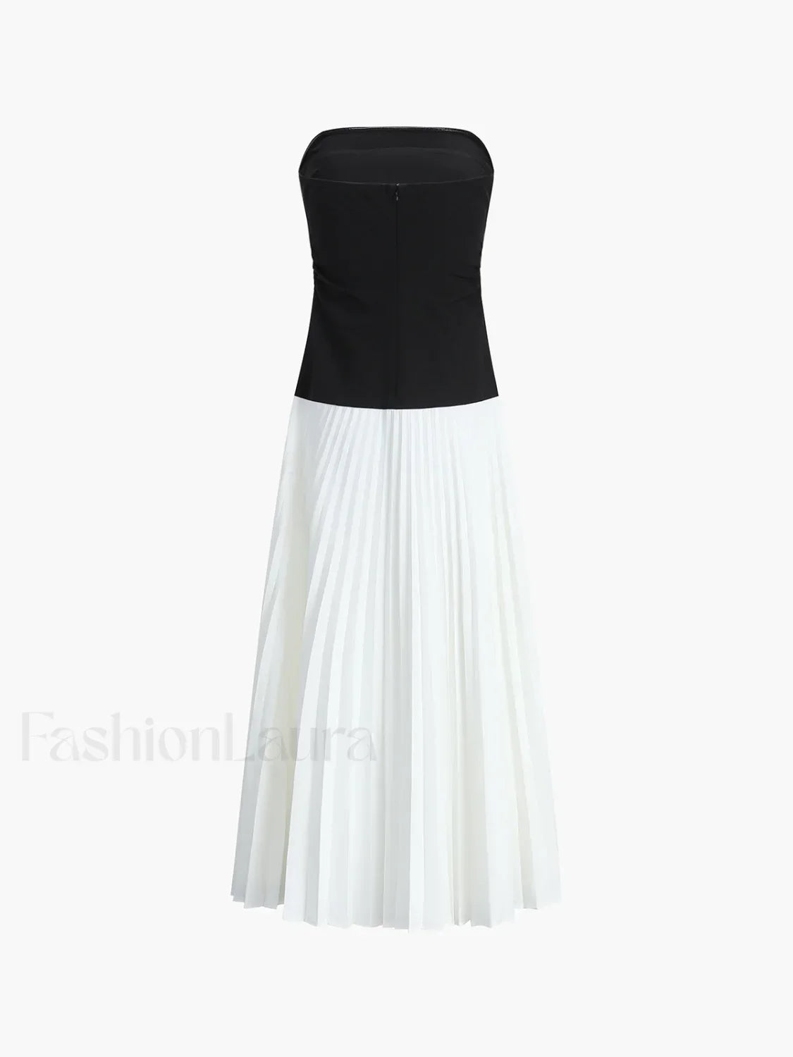 White Sleeveless Pleated Long Dress