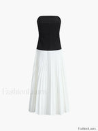 Sleeveless Pleated Long Dress