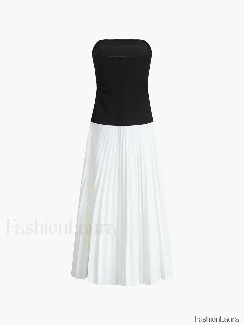White Sleeveless Pleated Long Dress