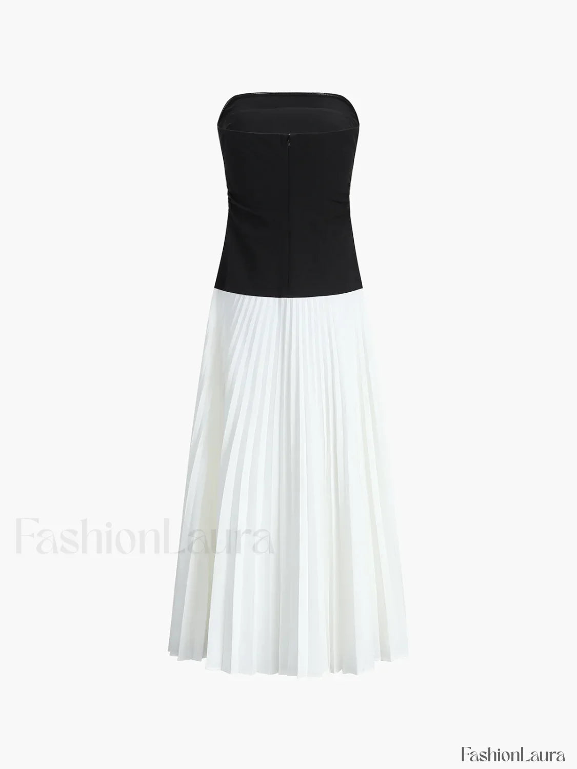 White Sleeveless Pleated Long Dress