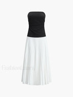 Sleeveless Pleated Long Dress