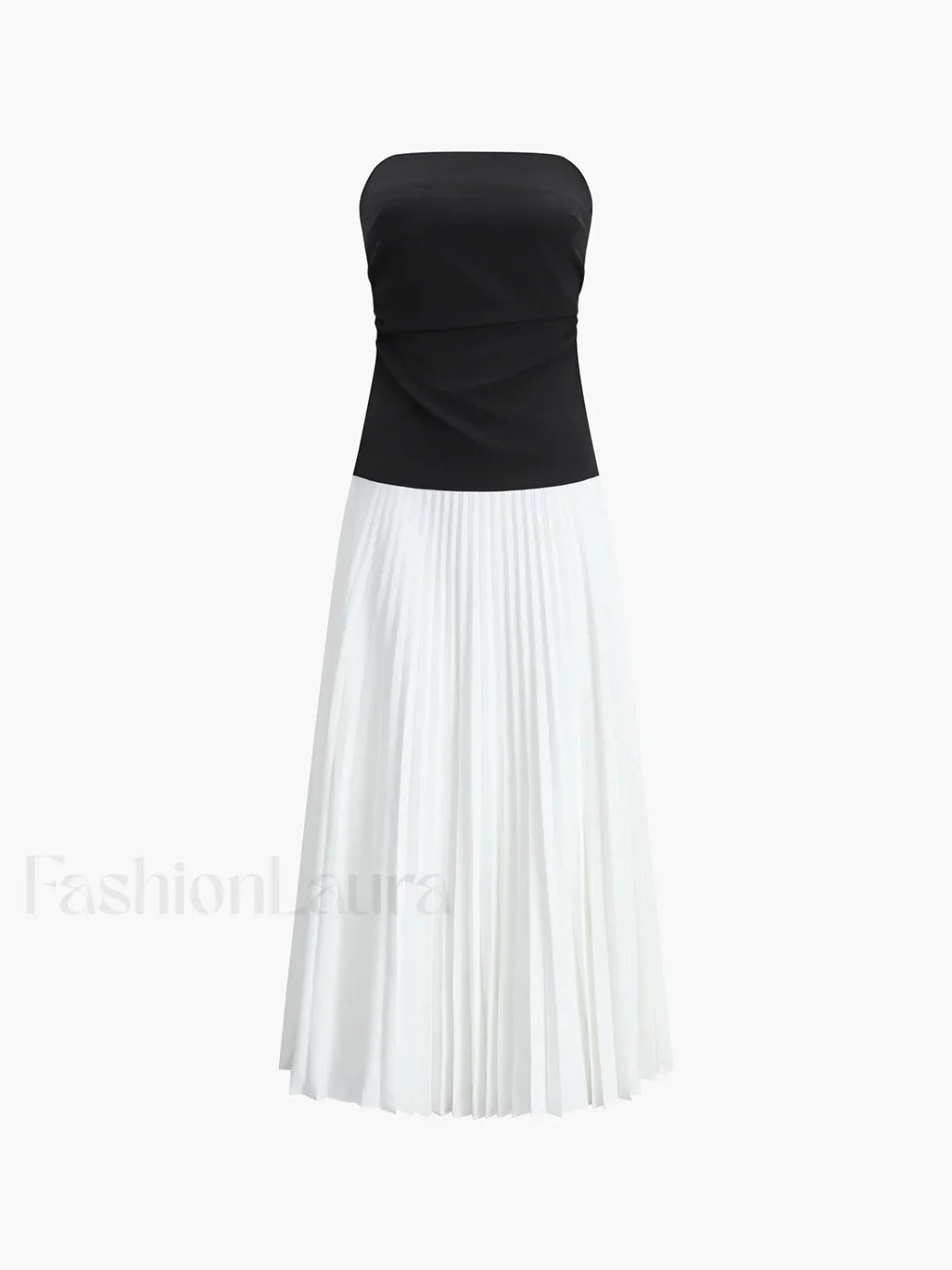 White Sleeveless Pleated Long Dress