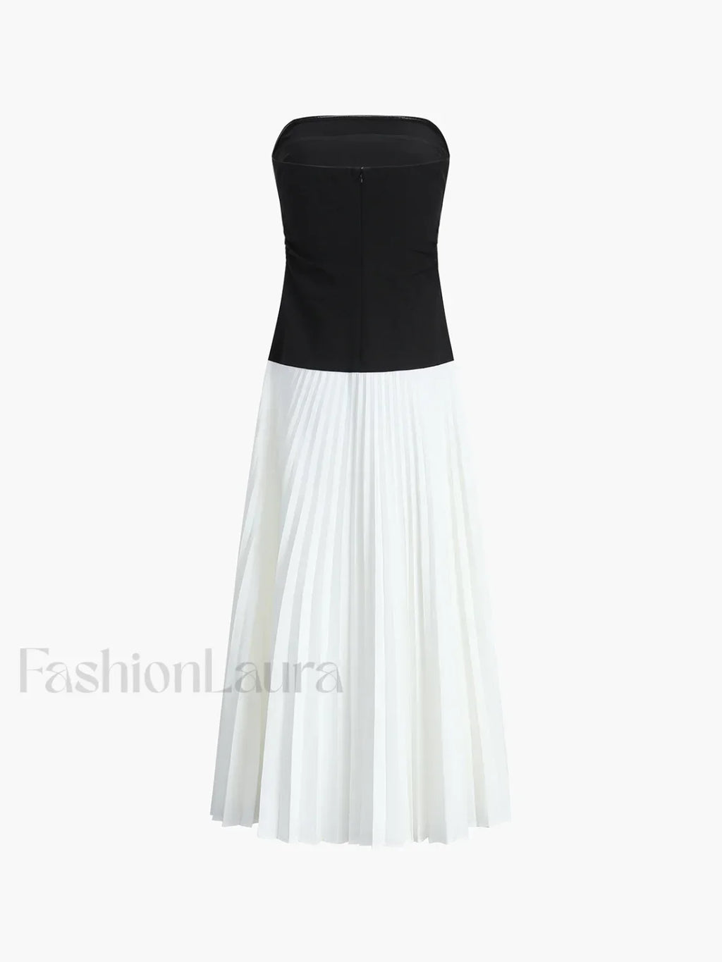 White Sleeveless Pleated Long Dress