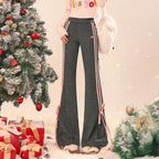 Slim Casual Gray Sports Flared Pants