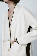 Slim Fit Patchwork Knit Cardigan