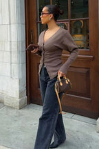 Slim Fit Ribbed Knit Sweater