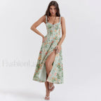 Slim Spaghetti Strap Floral Dress