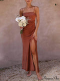 Slit Elegant Suspender Dress