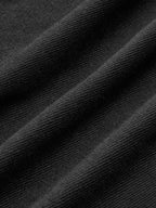 Black Slit Pleated Long Sleeve Bodycon Mock Neck Long Dress