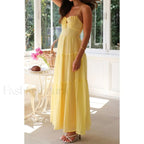 Smocked Bow-Front Midi Dress