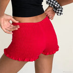 Smocked Ruffled Elastic Waist Short