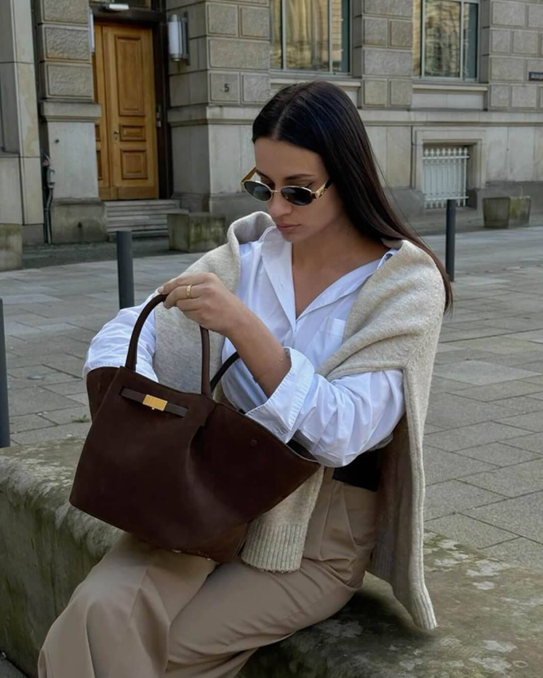 The Melanie — Structured Suede Tote Bag