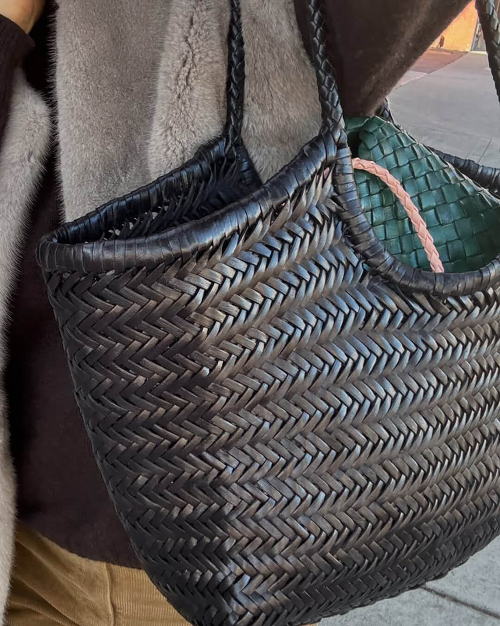 The Rica — Woven Vegan Leather Tote Bag