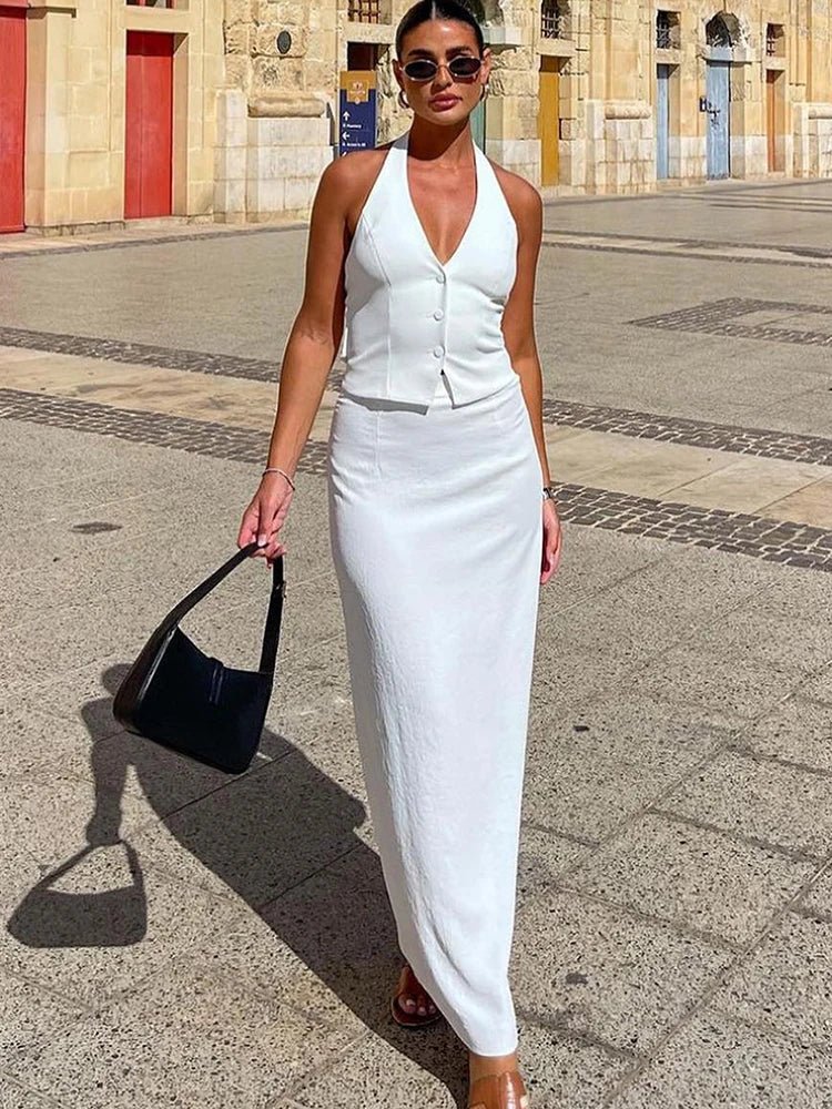 The Lianna Set — Halter Top & Maxi Skirt
