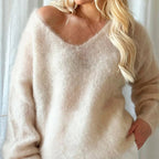 Soft Fluffy V-Neck Sweater for Women