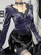 Soft Lace Patchwork Knit Top