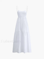 Solid Backless Long Dress