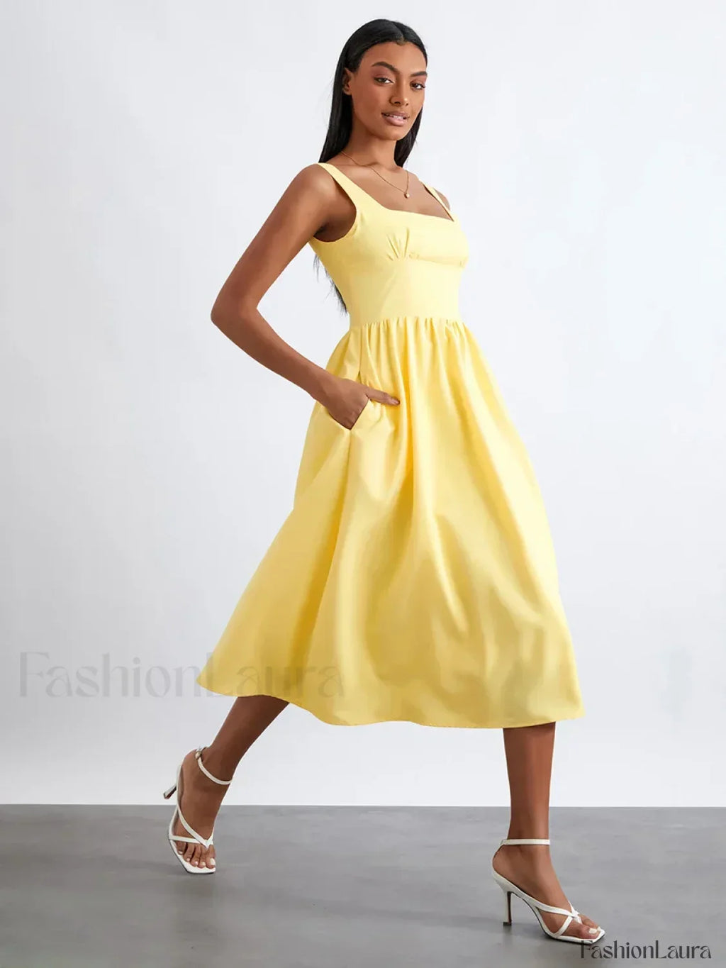 Cami High Waist Midi Dress