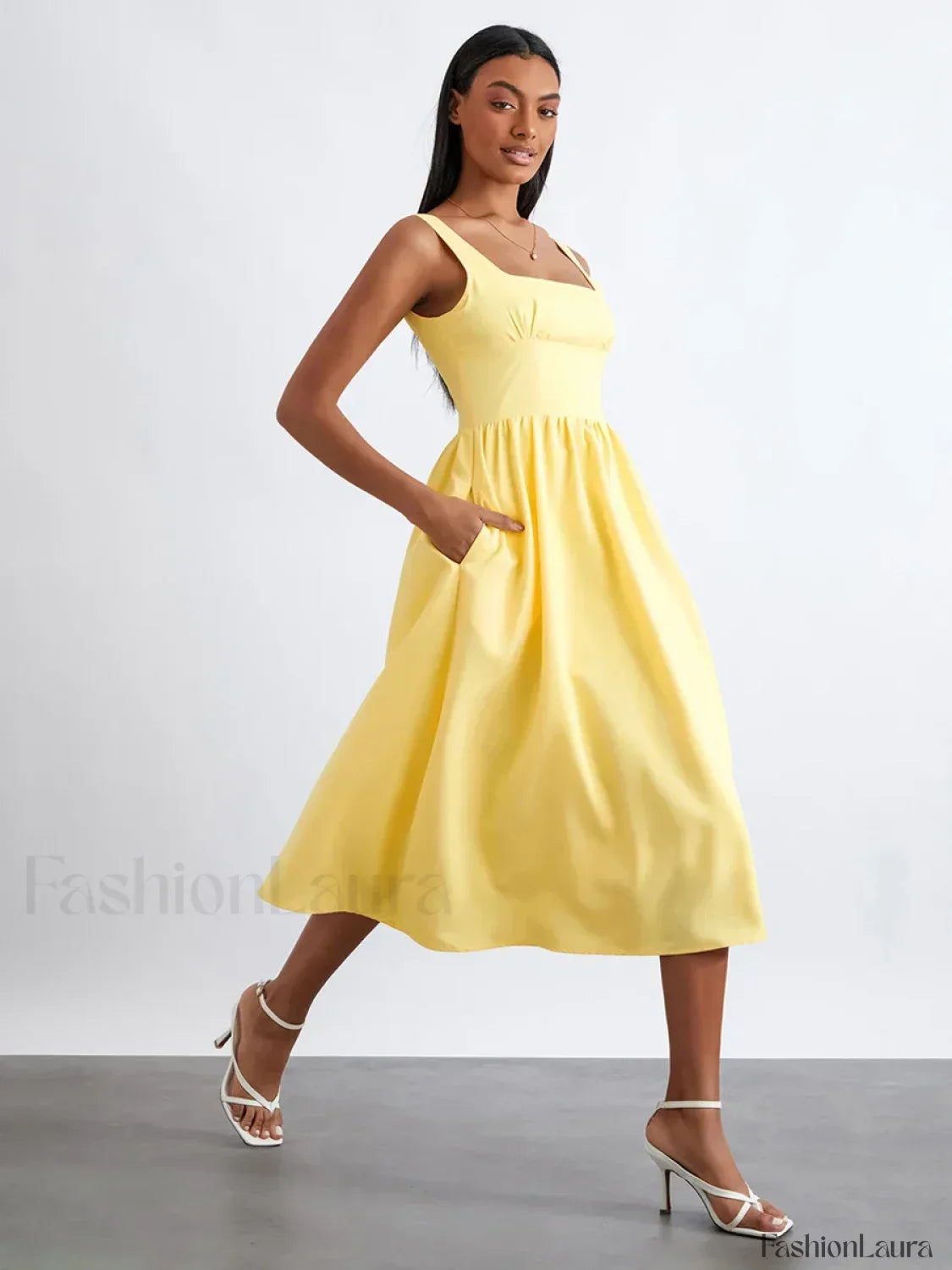 Cami High Waist Midi Dress