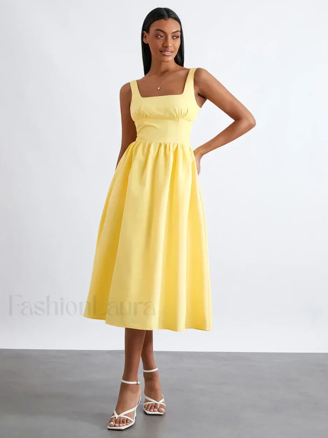 Cami High Waist Midi Dress